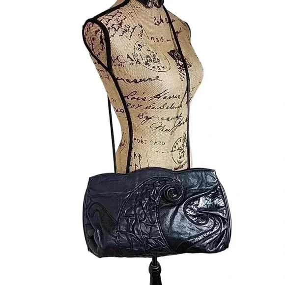 AMANO Vintage 70s Leather Gourgeous  shoulder bag - Picture 1 of 15